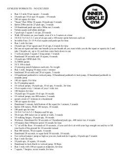 GYMLESS WORKOUTS &ndash; NO EXCUSES!