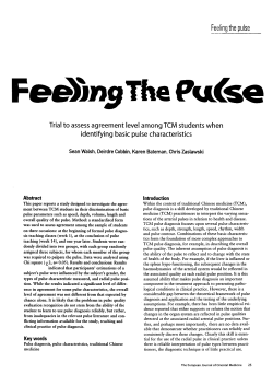 Feeling the pulse - OPUS at UTS - University of Technology Sydney