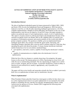 levels of sophistication of humor intelligent agents