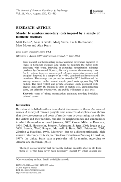 RESEARCH ARTICLE Murder by numbers