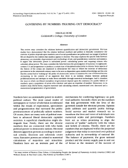 governing by numbers: figuring out democracy