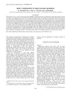 BODY COMPOSITION IN RHEUMATOID ARTHRITIS