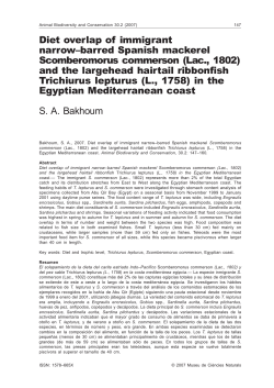 Diet overlap of immigrant narrow&ndash;barred Spanish mackerel