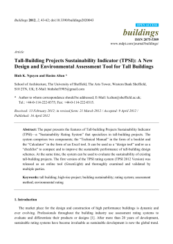 Tall-Building Projects Sustainability Indicator (TPSI): A New Design