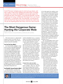 The Most Dangerous Game: Hunting the Corporate Mole