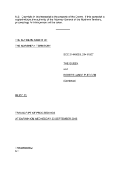 N.B. Copyright in this transcript is the property of the Crown. If this