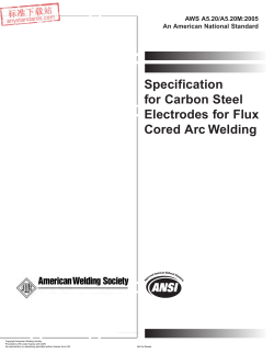 Specification for Carbon Steel Electrodes for Flux Cored Arc Welding