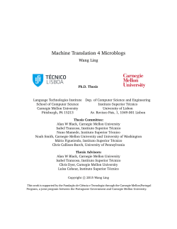 Copy of Thesis Document - Carnegie Mellon School of Computer