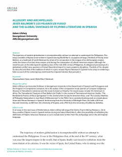 ALLEGORY AND ARCHIPELAGO: JES&Uacute;S