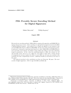 PSS: Provably Secure Encoding Method for Digital