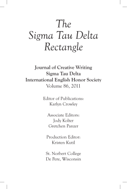 The Sigma Tau Delta Rectangle, Volume 86, 2011