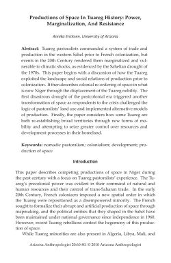 Productions of Space In Tuareg History
