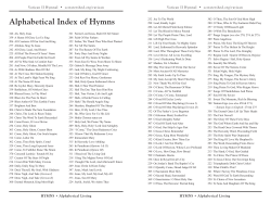 Alphabetical Index of Hymns