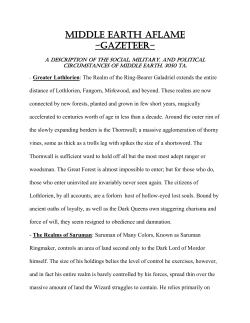 MIDDLE EARTH AFLAME -GAZETEER-