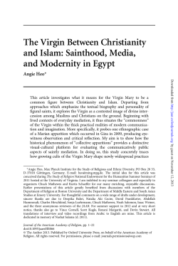 The Virgin Between Christianity and Islam