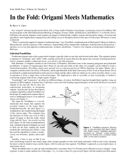In the Fold: Origami Meets Mathematics