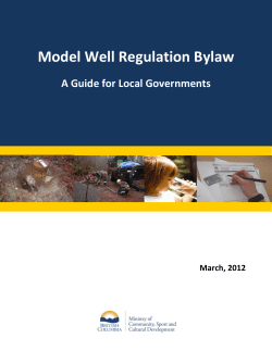 Model Well Regulation Bylaw Guide - Ministry of Community, Sport