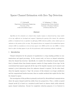 Sparse Channel Estimation with Zero Tap Detection