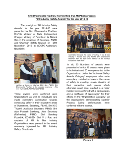 MoPNG presented the OISD Safety Awards on 29th Nov. 2016