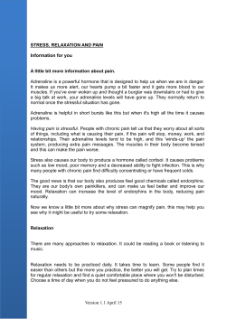Stress, Relaxation and Pain