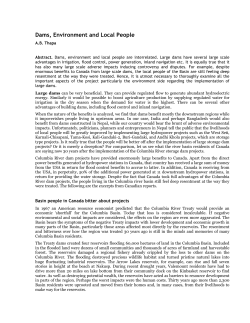 Dams, Environment and Local People