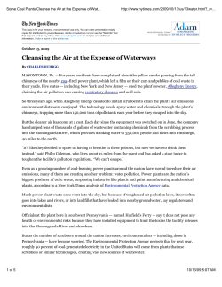 Coal Plants Clean Air at Expense of Waterways