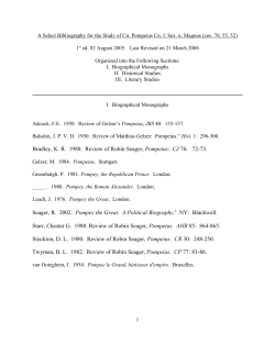 F:\Wpdocs 1\Classics\Roman Studies\POMPEY\bibliography.wpd