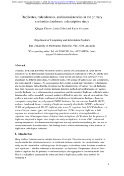 Duplicates, redundancies, and inconsistencies in the