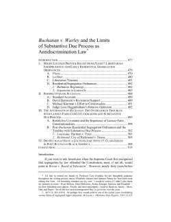 Buchanan v. Warley and the Limits of Substantive Due Process as