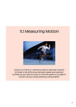11.1 Measuring Motion