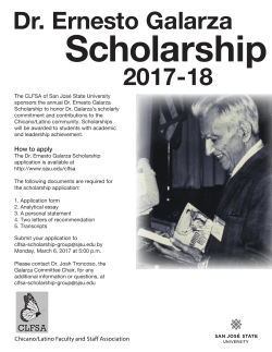 Ernesto Galarza Scholarship Deadline, March 6, 2017