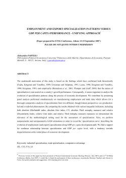Employment and Export Specialization Patterns versus GDP