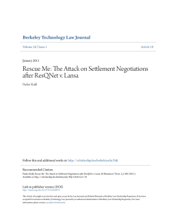 The Attack on Settlement Negotiations after ResQNet v. Lansa