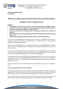 YPB Group creates South East Asian hub for anti
