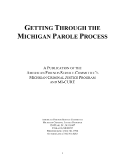 GETTING THROUGH THE MICHIGAN PAROLE PROCESS