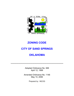 SSZCCOVER 4-17-07 - City of Sand Springs