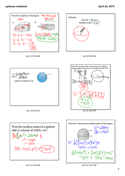 Find the surface area of a sphere with a volume of 2304&pi; cm .