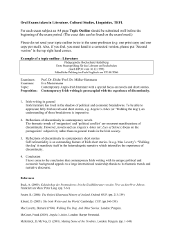 Oral Exams taken in Literature, Cultural Studies