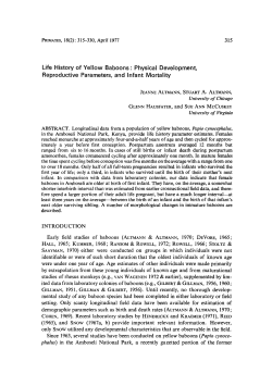Life history of yellow baboons: Physical development, reproductive