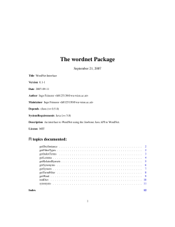 The wordnet Package