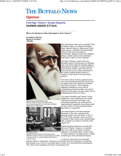 Buffalo News - DARWIN UNDER ATTACK - Acsu Buffalo