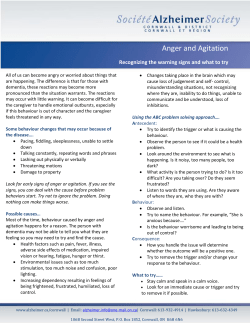 Anger and Agitation - Alzheimer Society of Canada