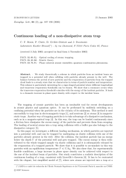 Continuous loading of a non-dissipative atom trap - ENS-phys