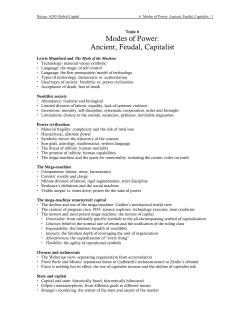 Modes of Power: Ancient, Feudal, Capitalist