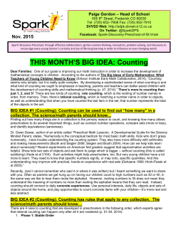 THIS MONTH`S BIG IDEA: Counting