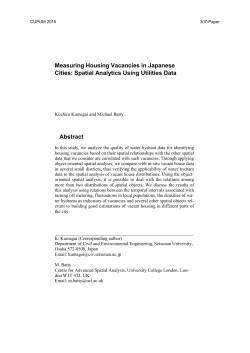Measuring Housing Vacancies in Japanese Cities: Spatial