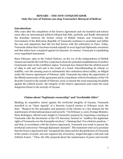 BEWARE &ndash; THE NEW CONQUISTADOR Only the Law of Nations