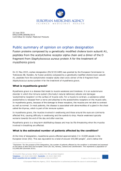 Public summary of opinion on orphan designation Fusion proteins