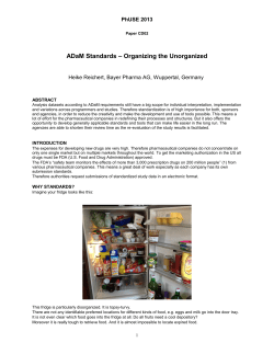 ADaM Standards - Organizing the Unorganized