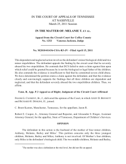 In the Matter of: Melanie T. et al. - Tennessee Administrative Office of